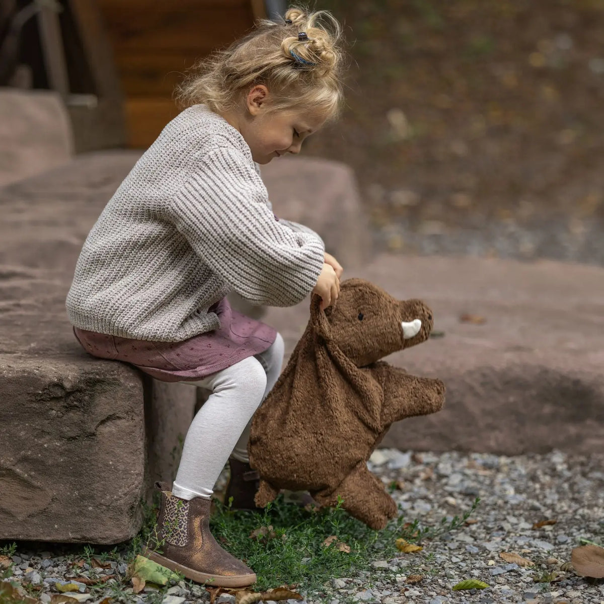 Doudou bouillotte en coton bio Senger Naturwelt - Sanglier