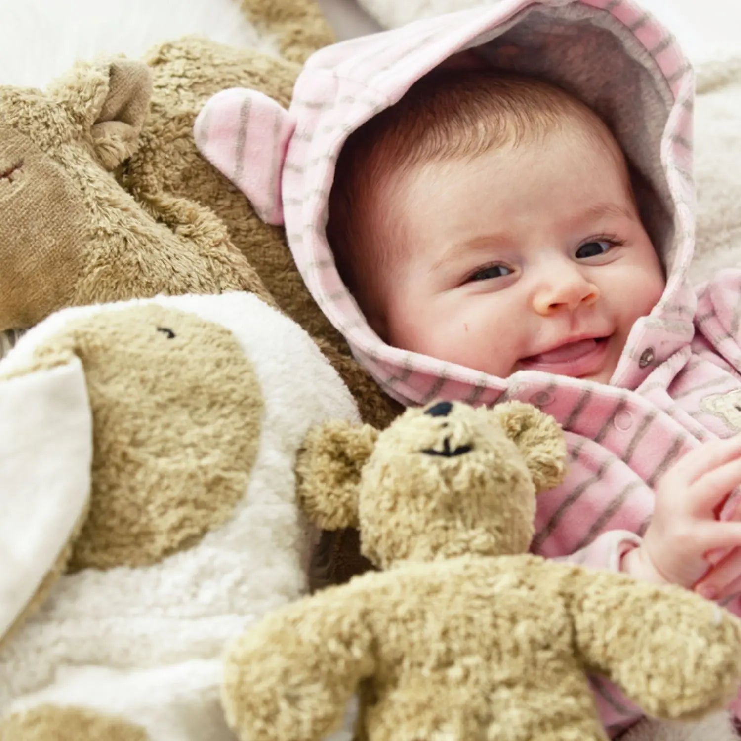 Doudou bébé ours beige en coton bio & laine Senger Naturwelt 