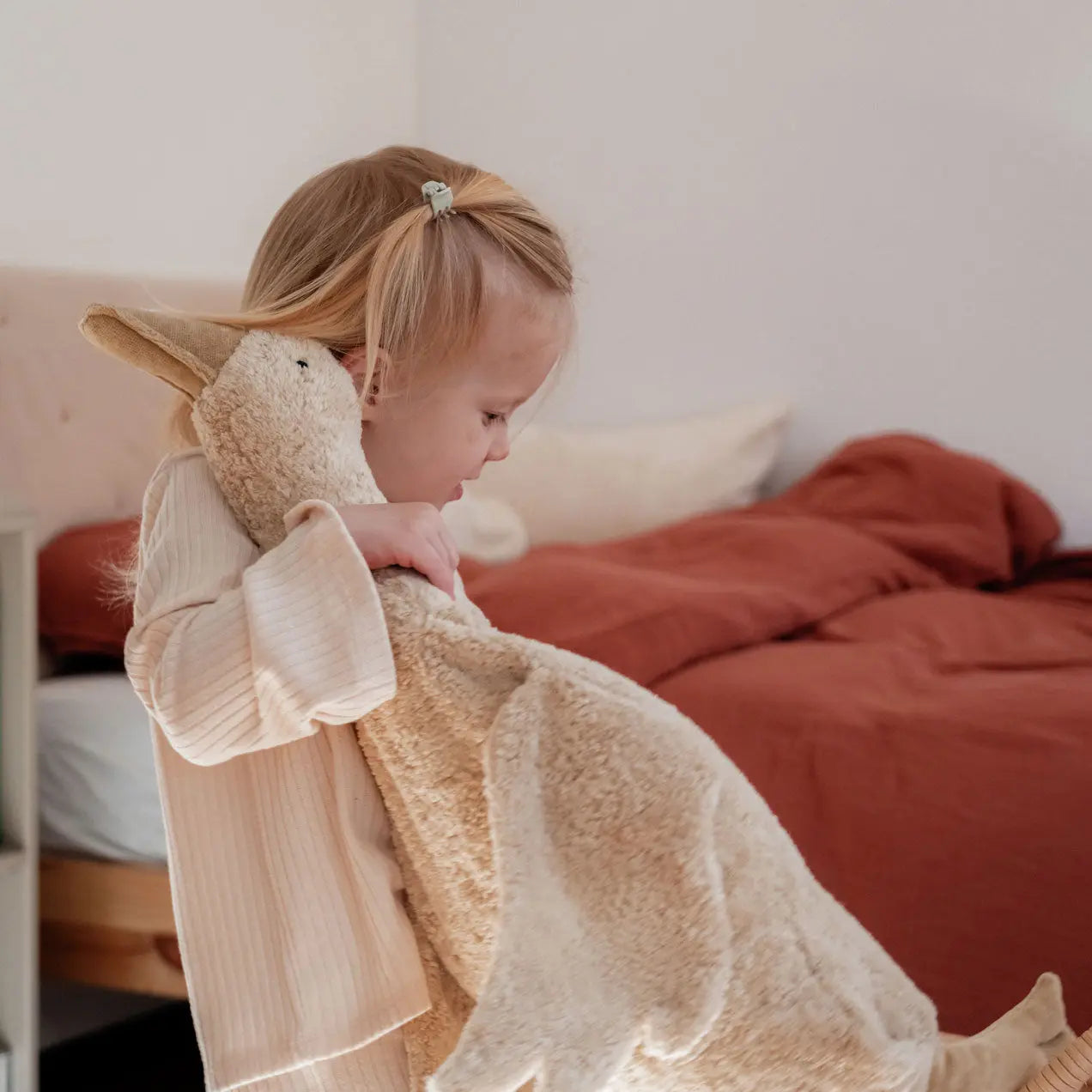 Doudou bouillotte en coton bio & laine Senger Naturwelt - Grande oie sable 