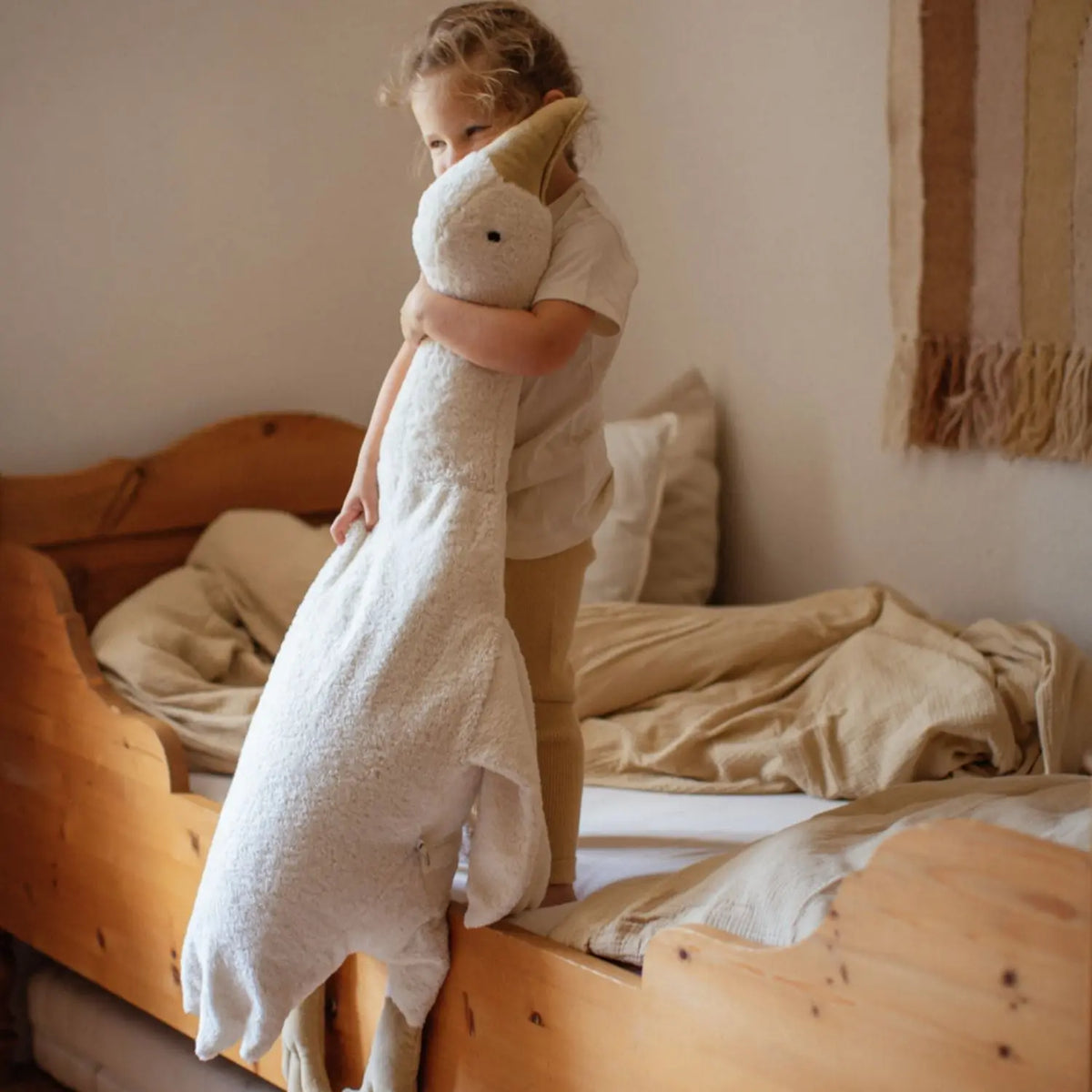 Peluche géante bouillotte Oie XL Senger - Naturel