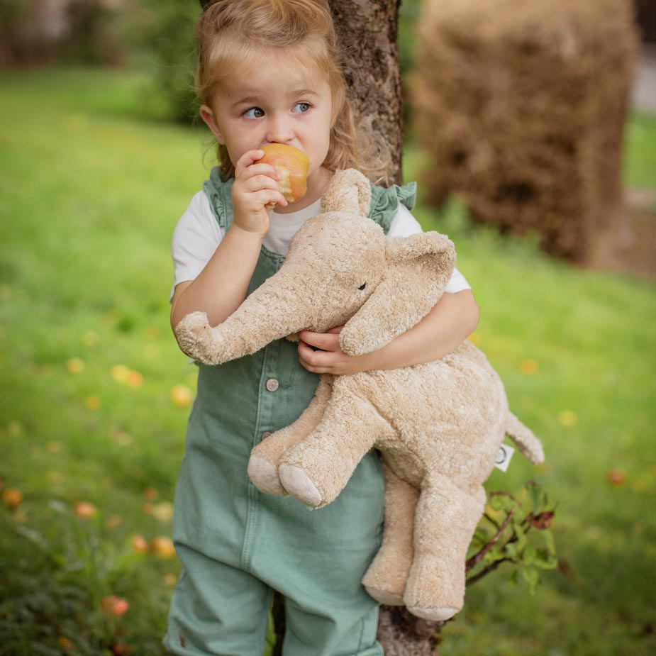 Doudou bouillotte en coton bio & laine Senger Naturwelt - Éléphant