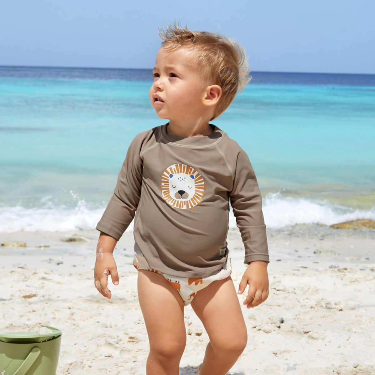 T-shirt anti-UV manches longues Lässig - Lion choco 