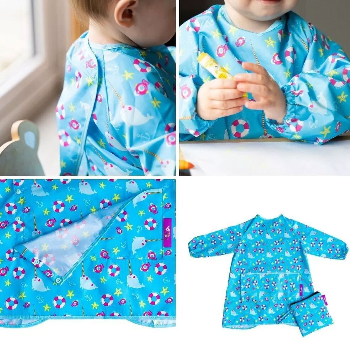 Long tablier de protection Tidy Tot - Seaside - Lilinappy