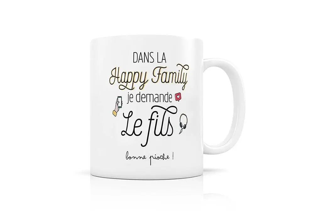 Tasse en porcelaine Créabisontine pour Label Tour, Happy Family - le Fils 