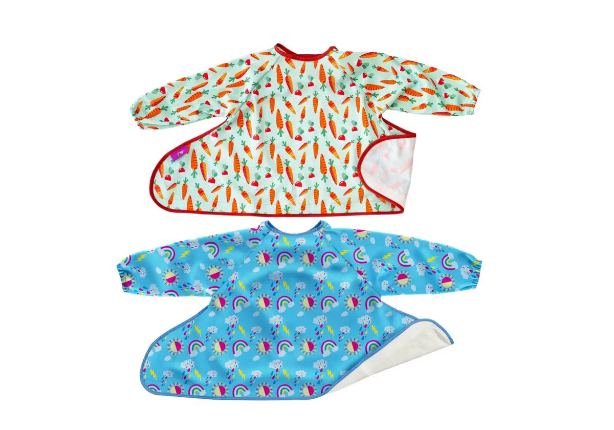 2 bavoirs du Kit spécial DME Tidy Tot - Zebras/Carottes