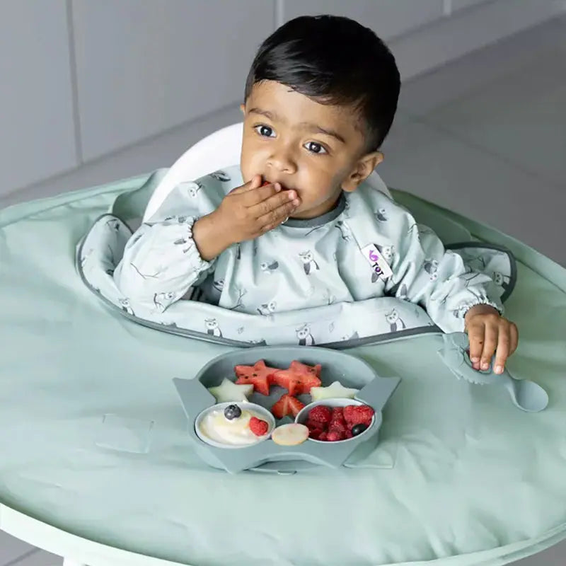 Assiette en silicone avec ventouse Tidy Tot - Hibou - Lilinappy