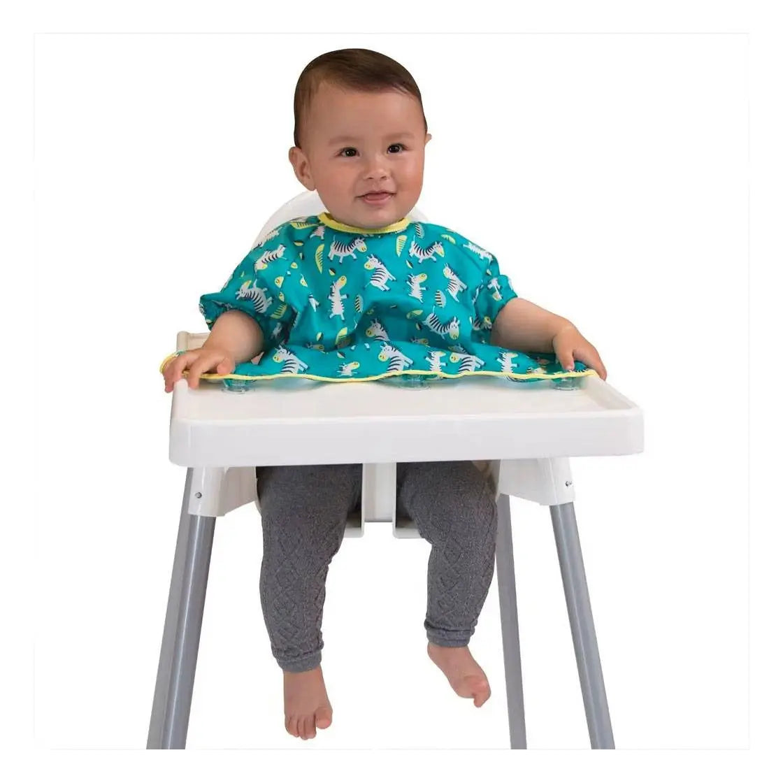 Bavoir à ventouses Cover et Catch à manches courtes Tidy Tot  - Dancing zebras - Lilinappy