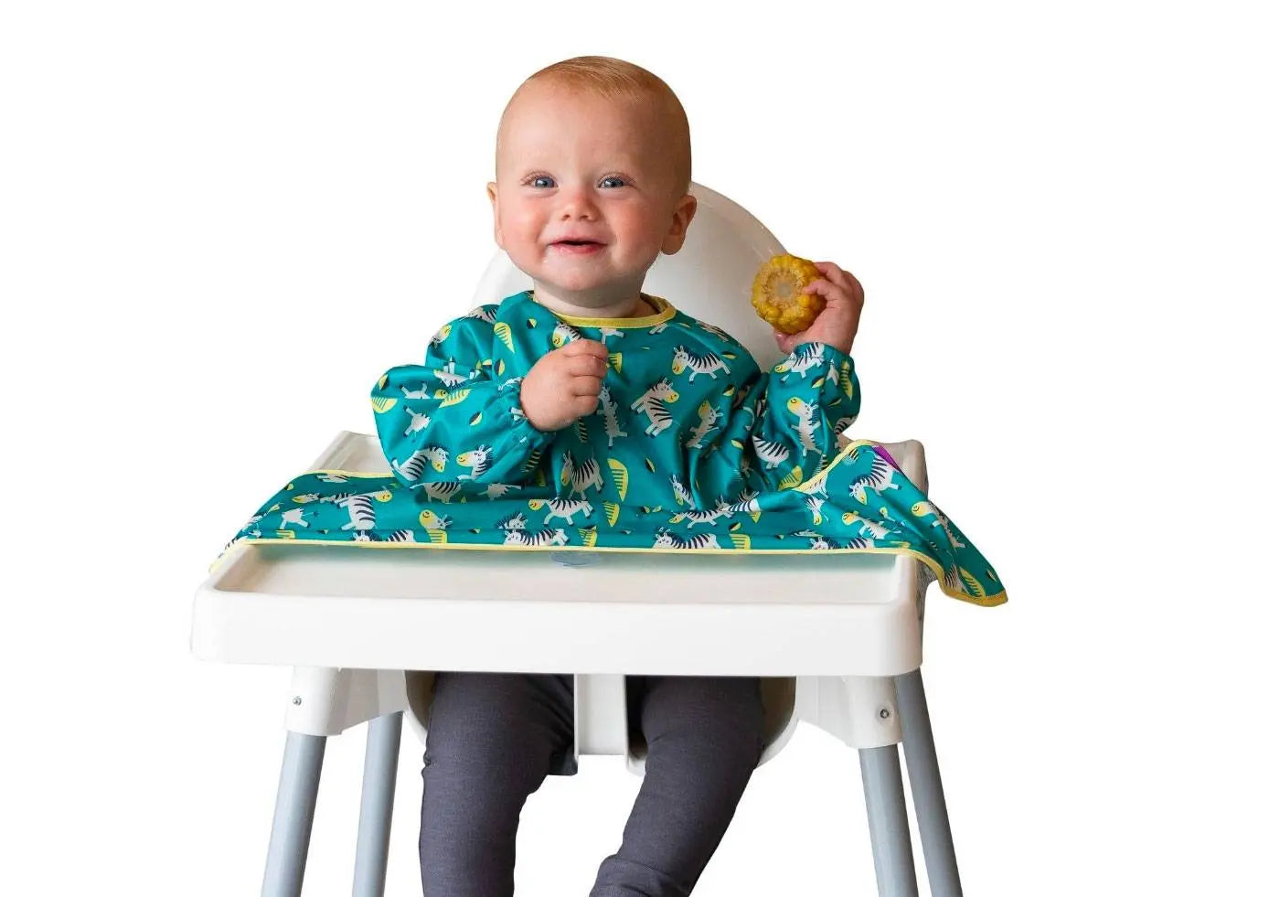 2 longs tabliers nomades à manches longues Tidy Tot - Zèbre/fruits Tidytot