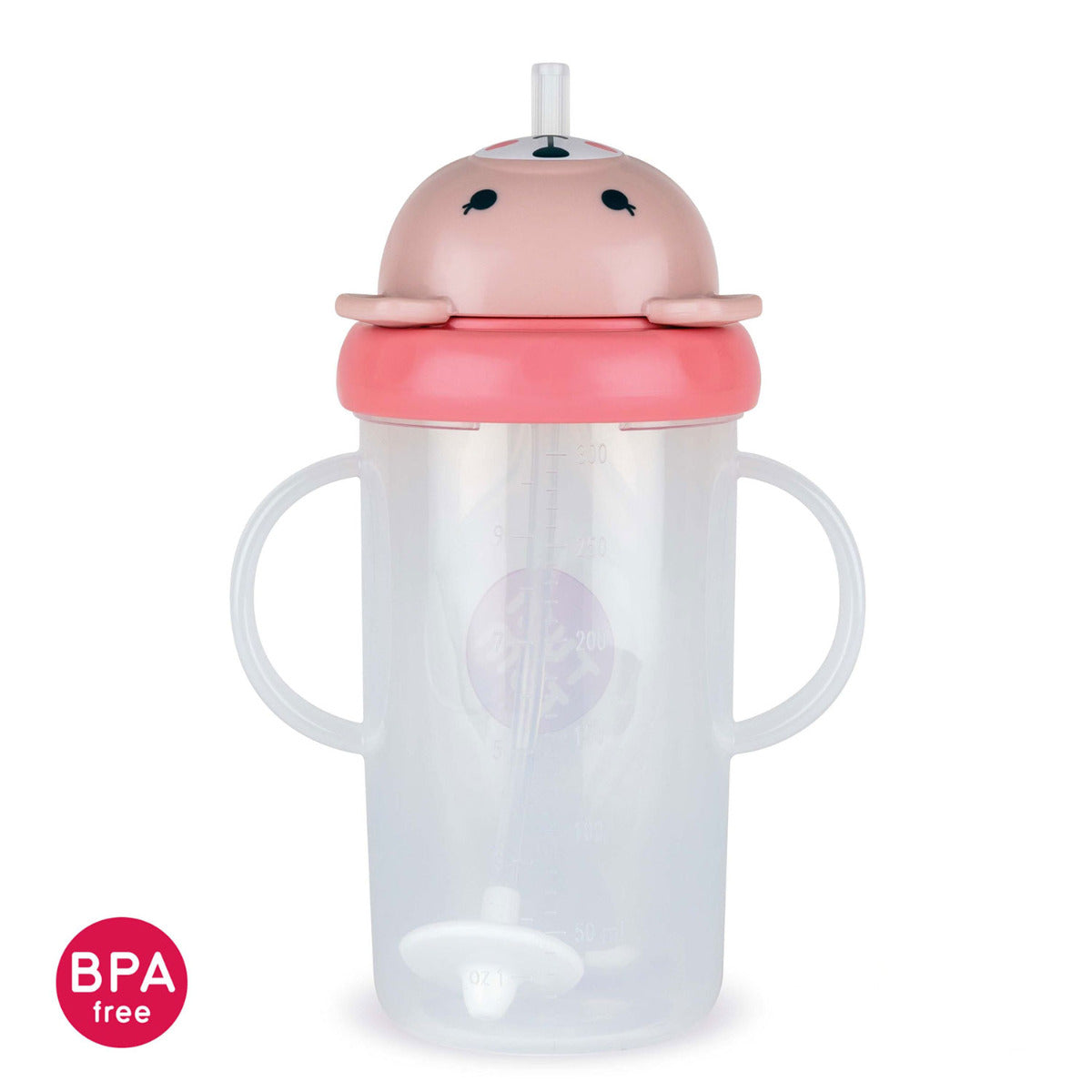Grande tasse d’apprentissage avec paille Tum Tum Ourson rose