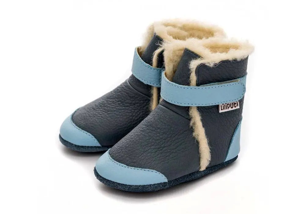 Bottines en cuir fourrées en laine douce et chaude Liliputi Tundra