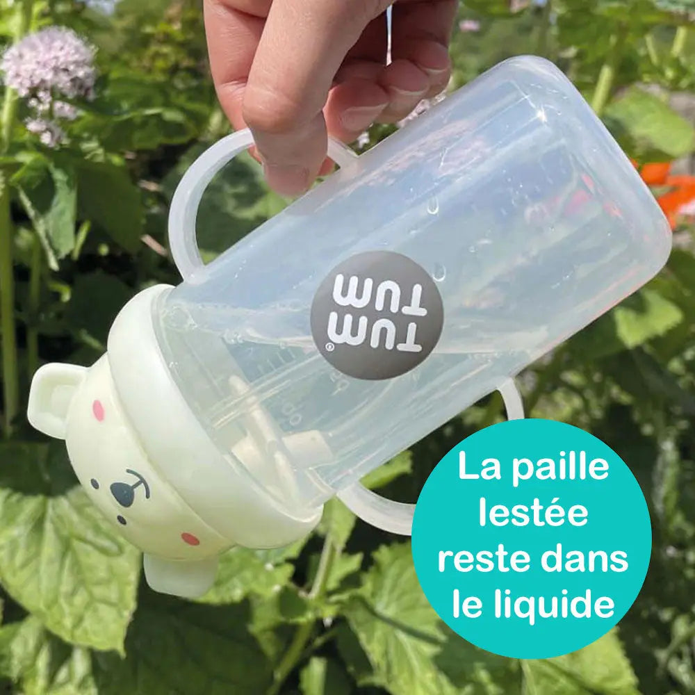 Grande tasse d’apprentissage avec paille Tum Tum - Ours polaire NUIT 