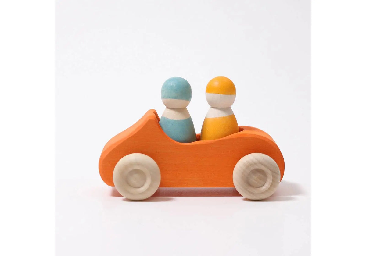 Grande voiture décapotable en bois Grimm's - orange