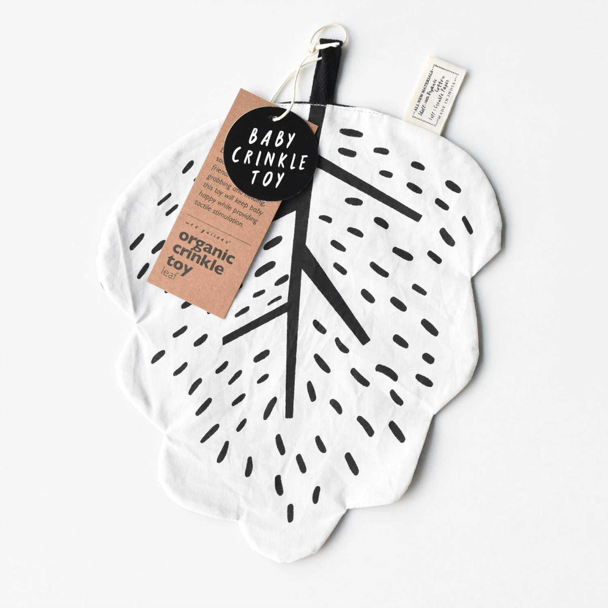 Jouet froissé en coton bio Wee Gallery - Feuille - Lilinappy