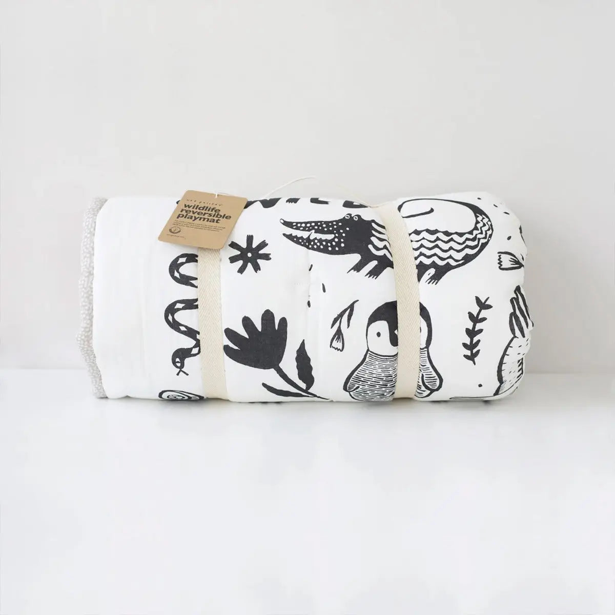 Tapis de jeu réversible en coton bio Wee Gallery - Wildlife - Lilinappy