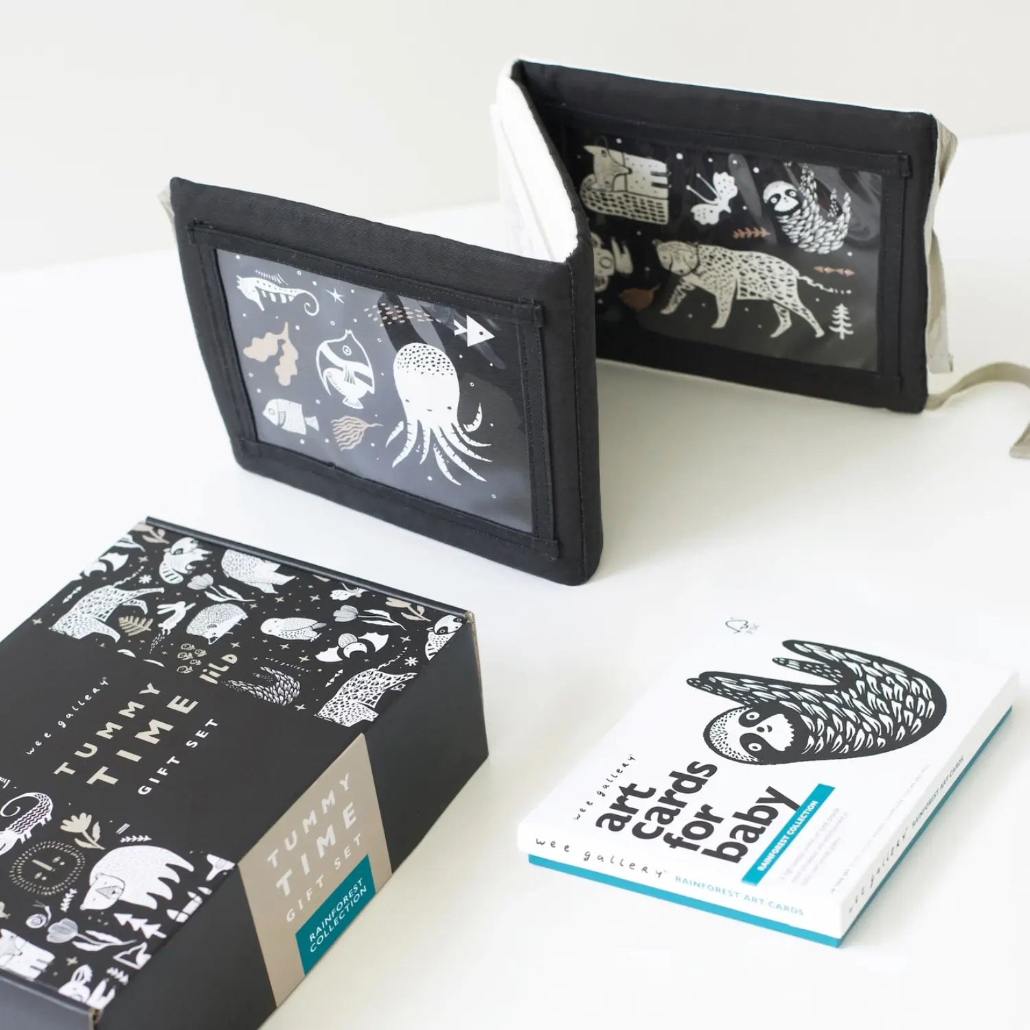Coffret Cadeau support & cartes contrastées Wee Gallery - Rainforest 