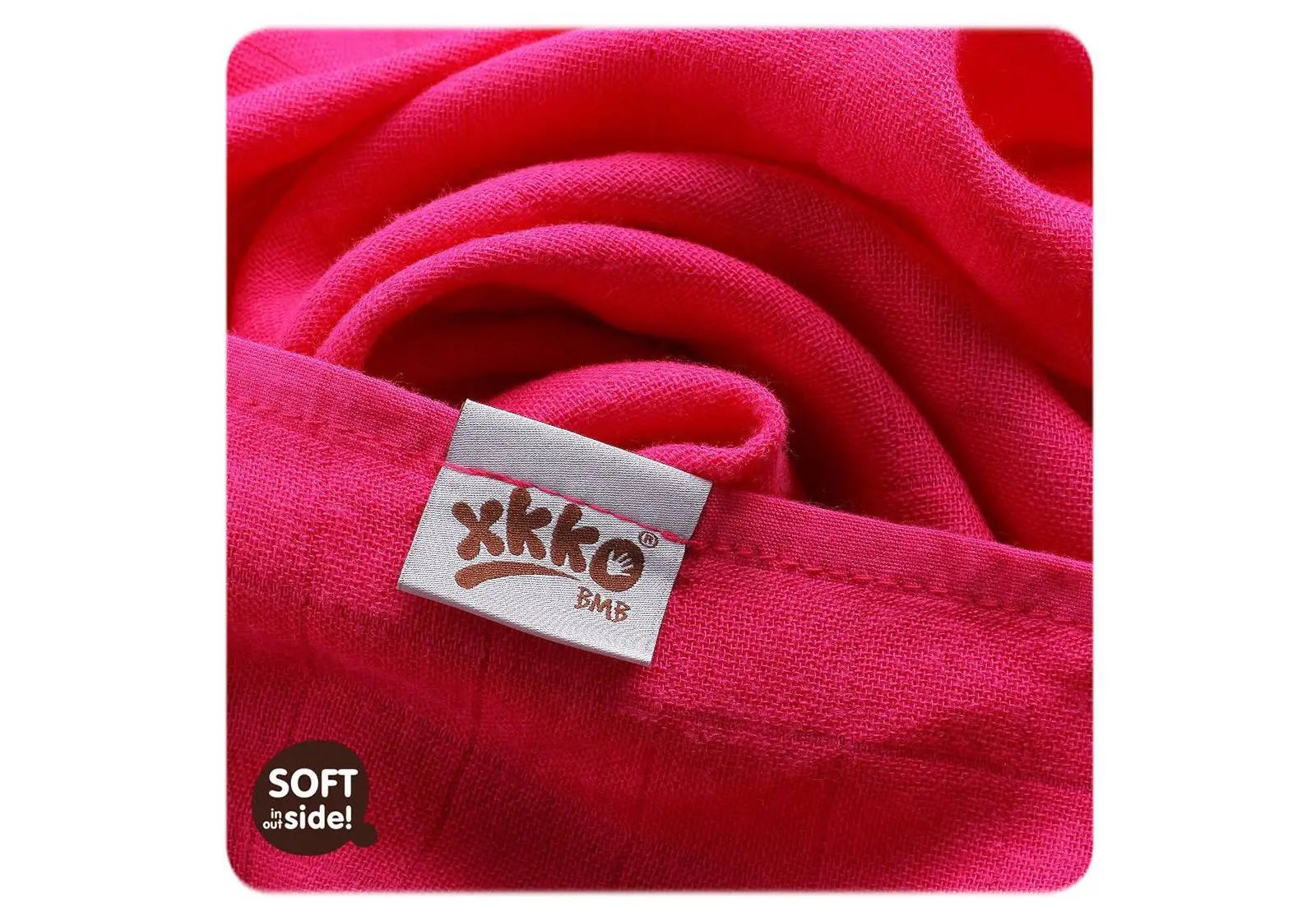 Lot de 3 mini-langes en mousseline de bambou Rose/choco Xkko - Lilinappy