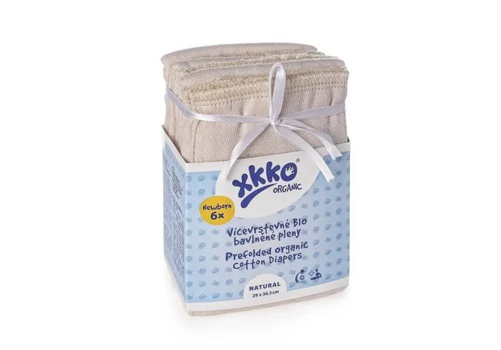 Lot de 6 langes préplié en Coton bio Xkko - Lilinappy