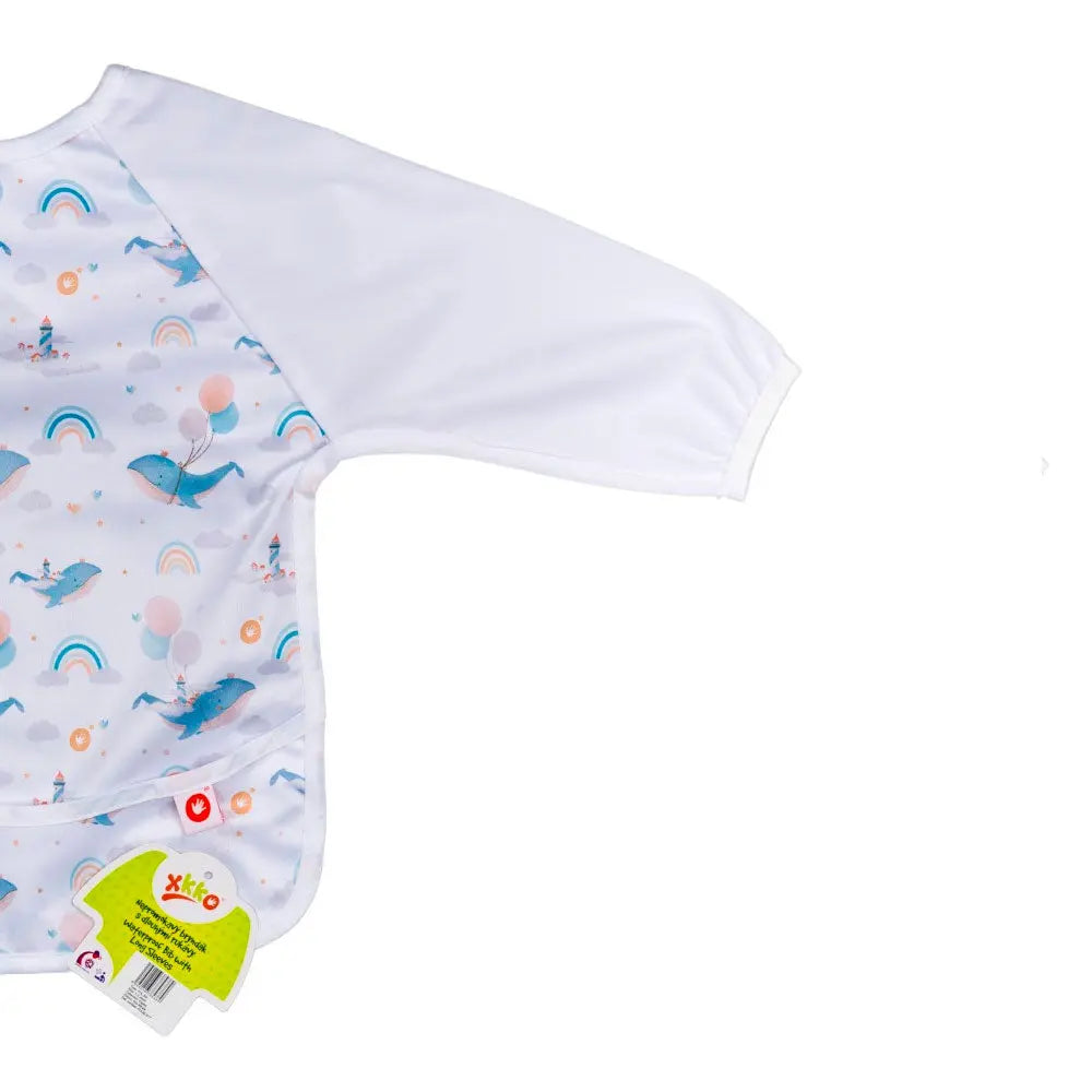 Tablier imperméable à manches longues XKKO - Baleines - Lilinappy