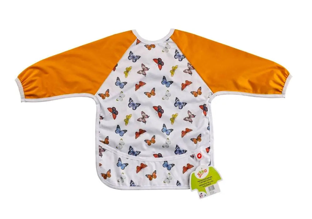 Tablier imperméable à manches longues XKKO - Papillons - Lilinappy