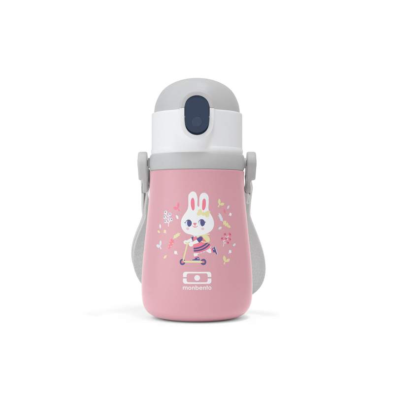 La bouteille isotherme enfant Monbento Stram - Rose Bunny