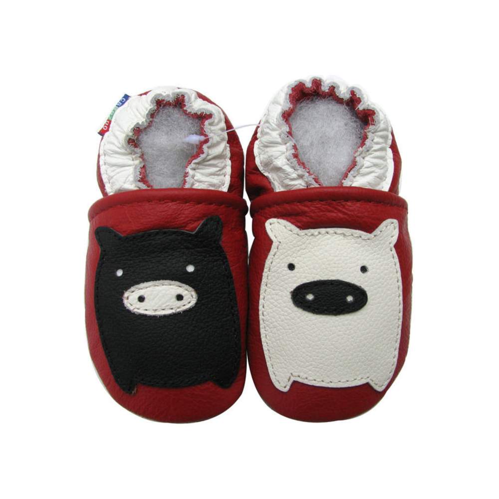 Chaussons en cuir souple pour bébé garçon ou fille - INSFITY - Rouge Marron  Rouge marron - Cdiscount Chaussures