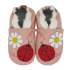 Chaussons cuir souple Carozoo - Ladybug flower pink 