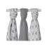 Lot de 3 mini-langes en mousseline de bambou XKKO - Little Stars Silver