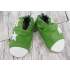 Chaussons en cuir souple Lookidz - Etoile blanche fond vert 3/6 mois