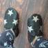 Chaussons en cuir souple fourrés Lookidz - Etoiles fond choco