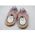 Chaussons en cuir souple fourrés Lookidz - Pingouin rose