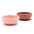 2 bols à ventouse en silicone Ekobo - Blush/ Terracotta