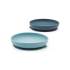 2 assiettes à ventouse en silicone Ekobo - Blue Abyss / Lagoon