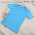 Tee-shirt manches courtes en laine, soie et coton bio Cosilana - Bleu