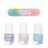 Coffret vernis à ongles Namaki Bleu givré - Rose pâle - Argent bleuté