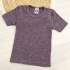 Tee-shirt manches courtes en laine, soie et coton bio Cosilana - Prune